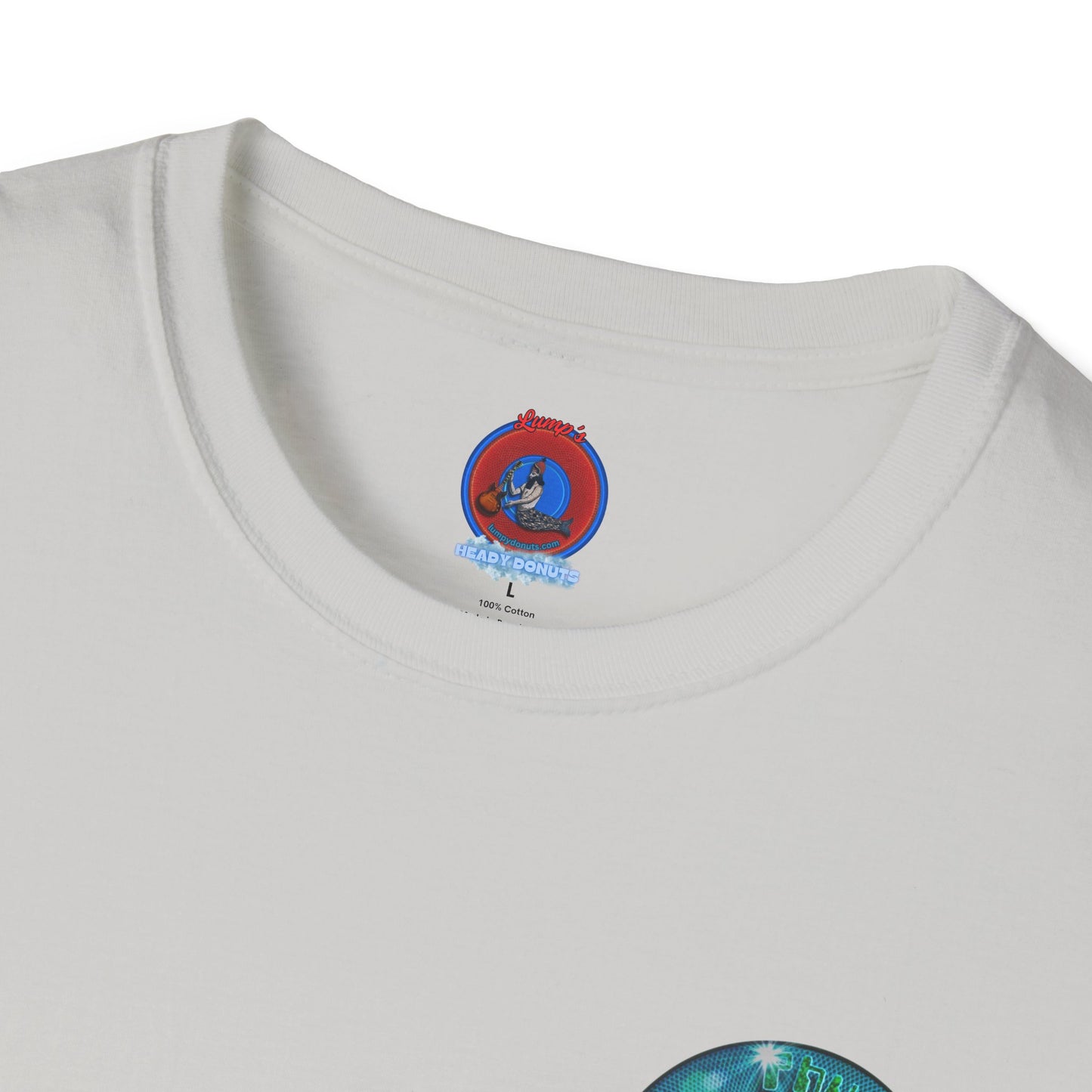 Classic Donut Tee - Unisex Soft-Style - "Sunday Phunday" - series 1.0 - variant 1 - teal donut