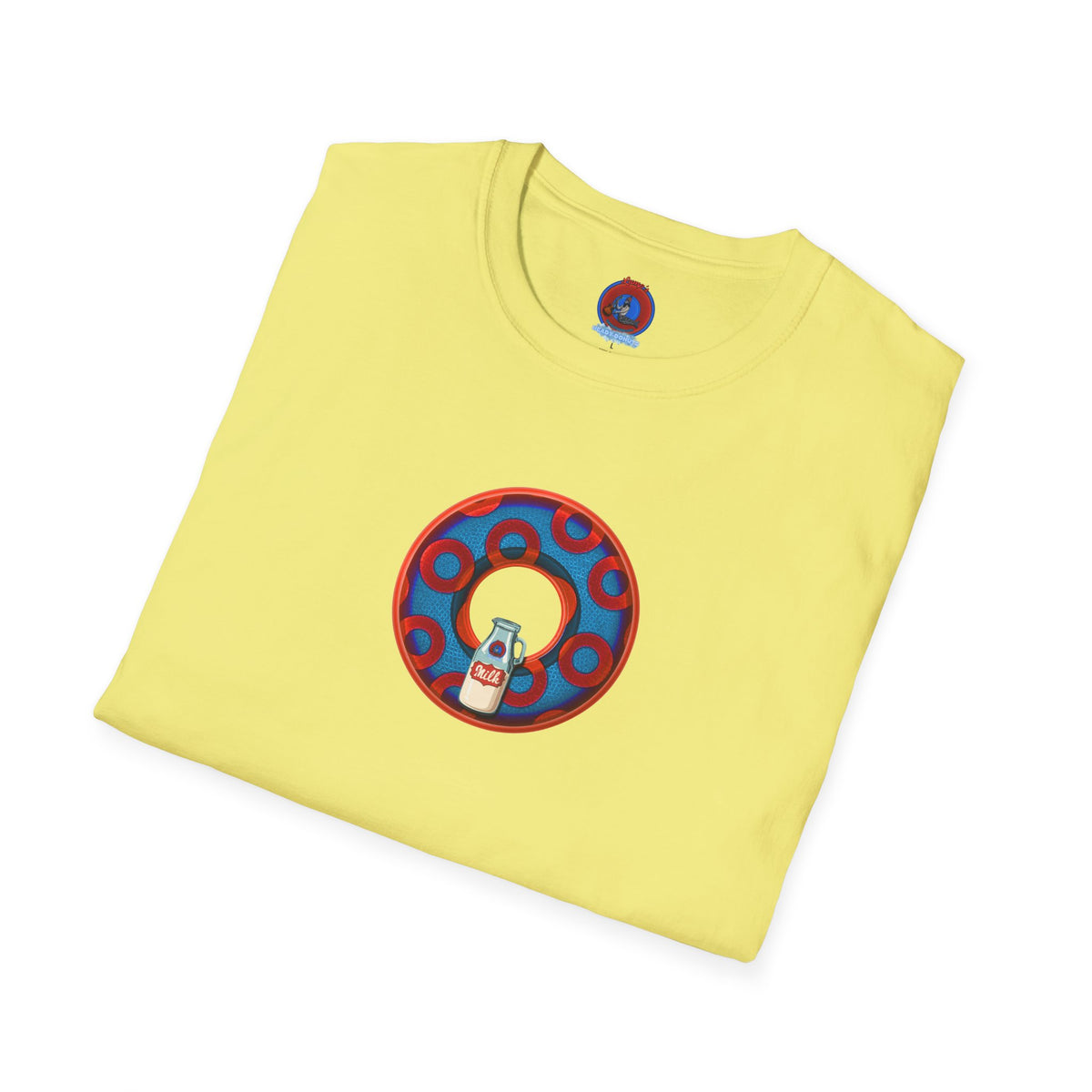 Classic Donut Tee - Unisex Soft-Style - "Wooked Cream - YEMSG Donut " - blue/red rustic paradox donut - variant 1