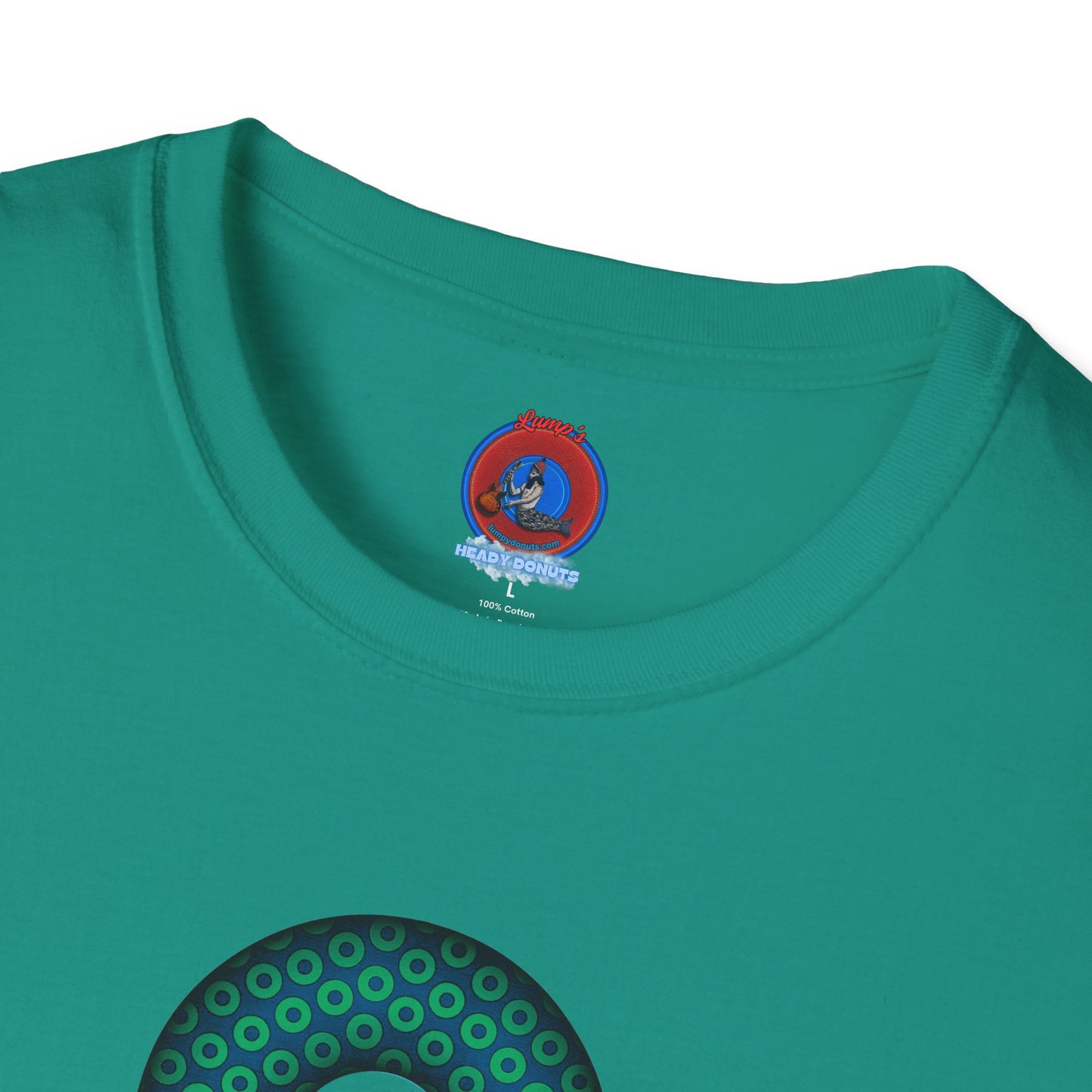 Plain Donuts/Unisex Soft-Style - "Plain Paradoxical Grided Donuts" - light green/midnight teal donuts