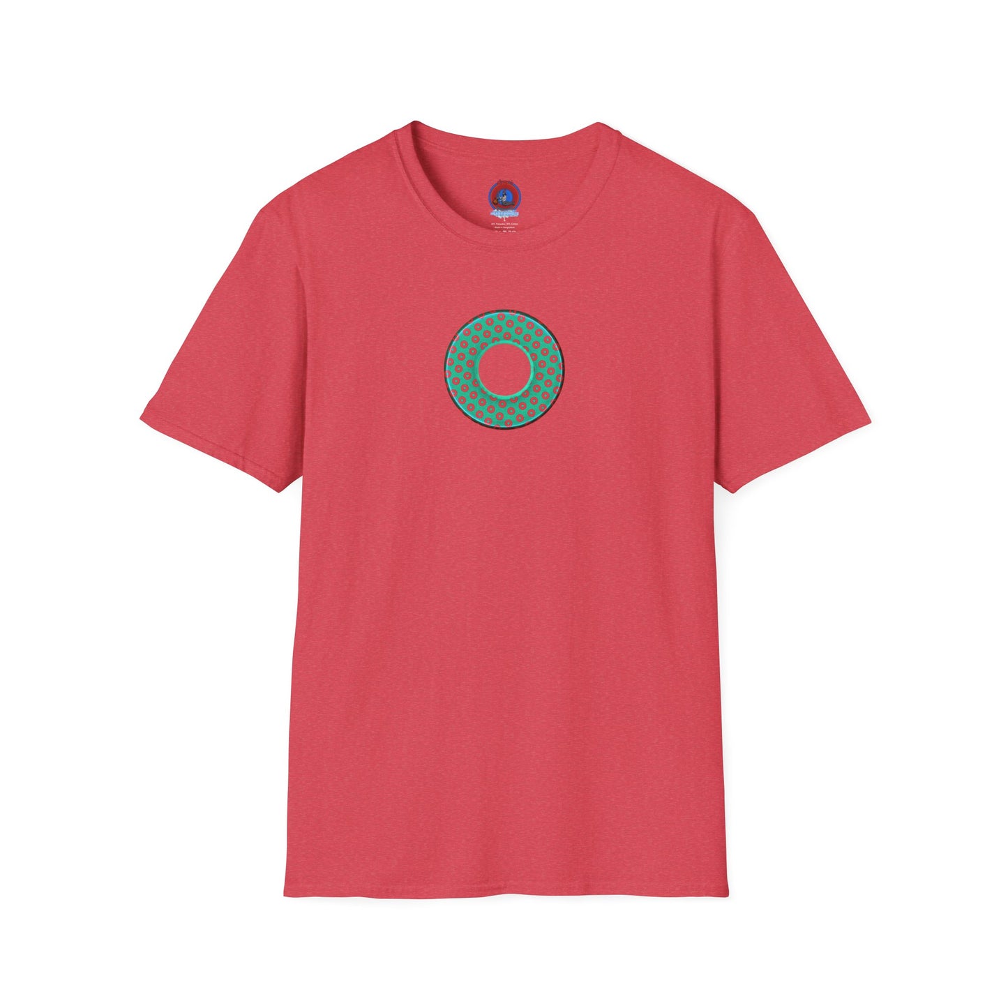 Plain Donuts/Unisex Soft-Style - "Plain Electric Paradoxical Donuts" - light green/red donuts