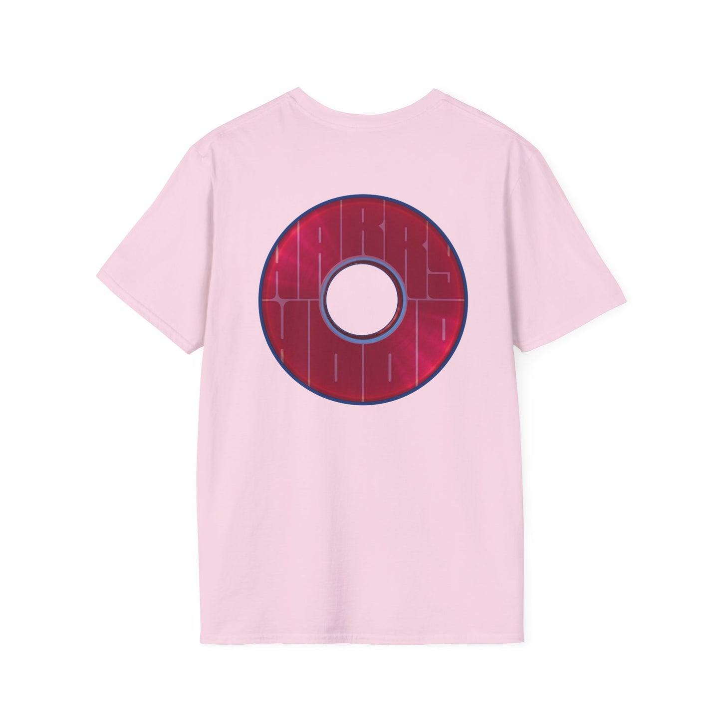 Classic Donut Tee - Unisex Soft-Style - "Harry Left His Donut Shirt" - series 1.0  - variant 1 - red/magenta donut - w/hole