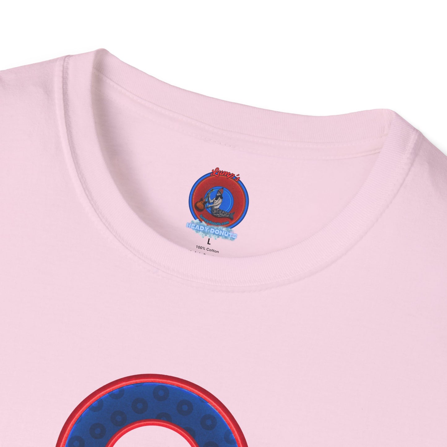 Plain Donuts/Unisex Soft-Style - "Plain Wide Mouthed Paradoxical Donuts" - dark blue/red donuts
