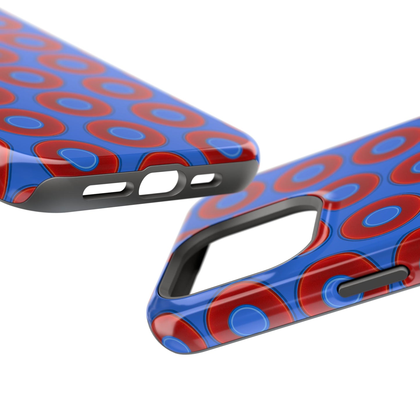 Magnetic Tough Donut Case - red vivid donut print w/medium royal blue background