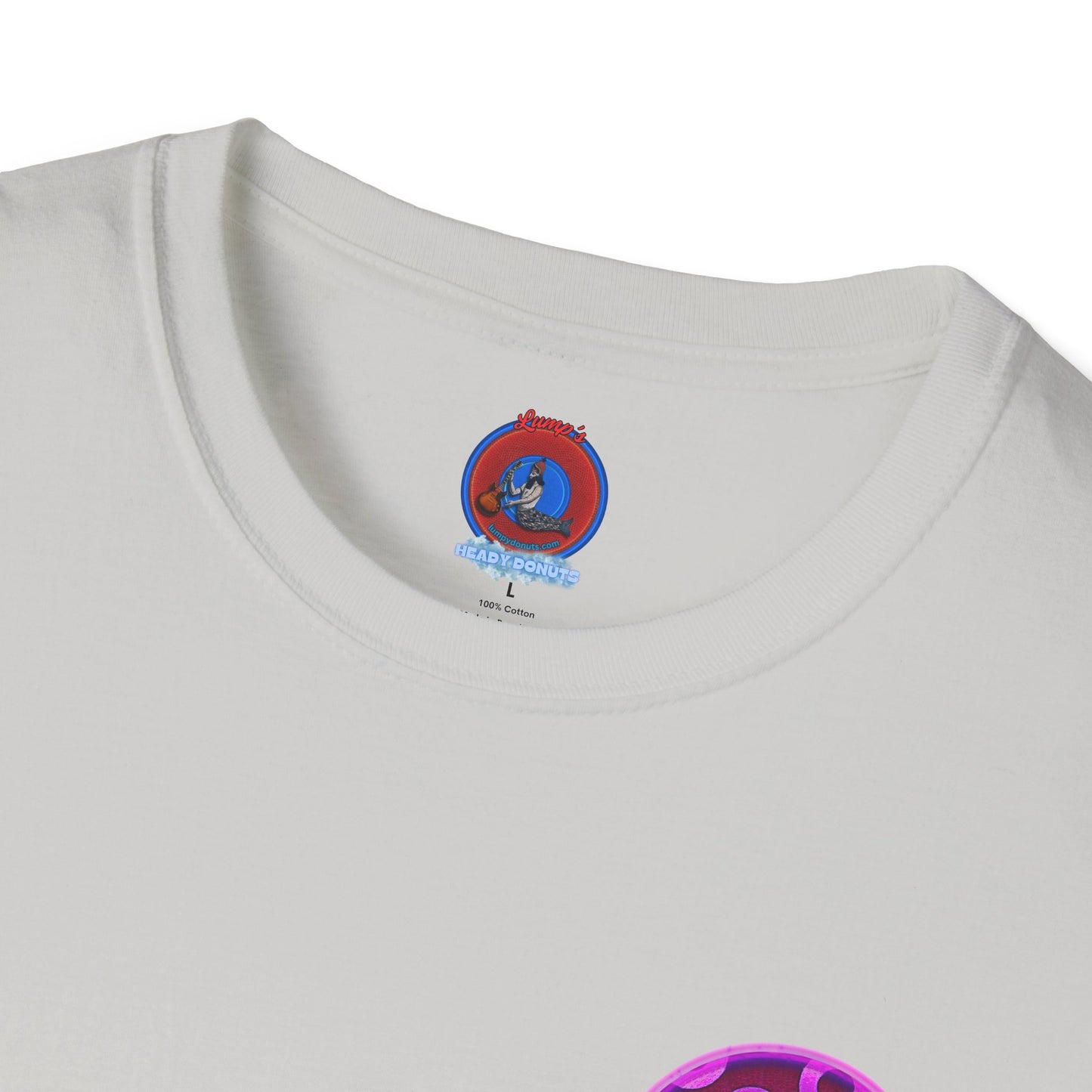 Classic Donut Tee - Unisex Soft-Style - "It's Ice Cream Popsicles - YEMSG Donut" - purple/magenta paradox donut - variant 2