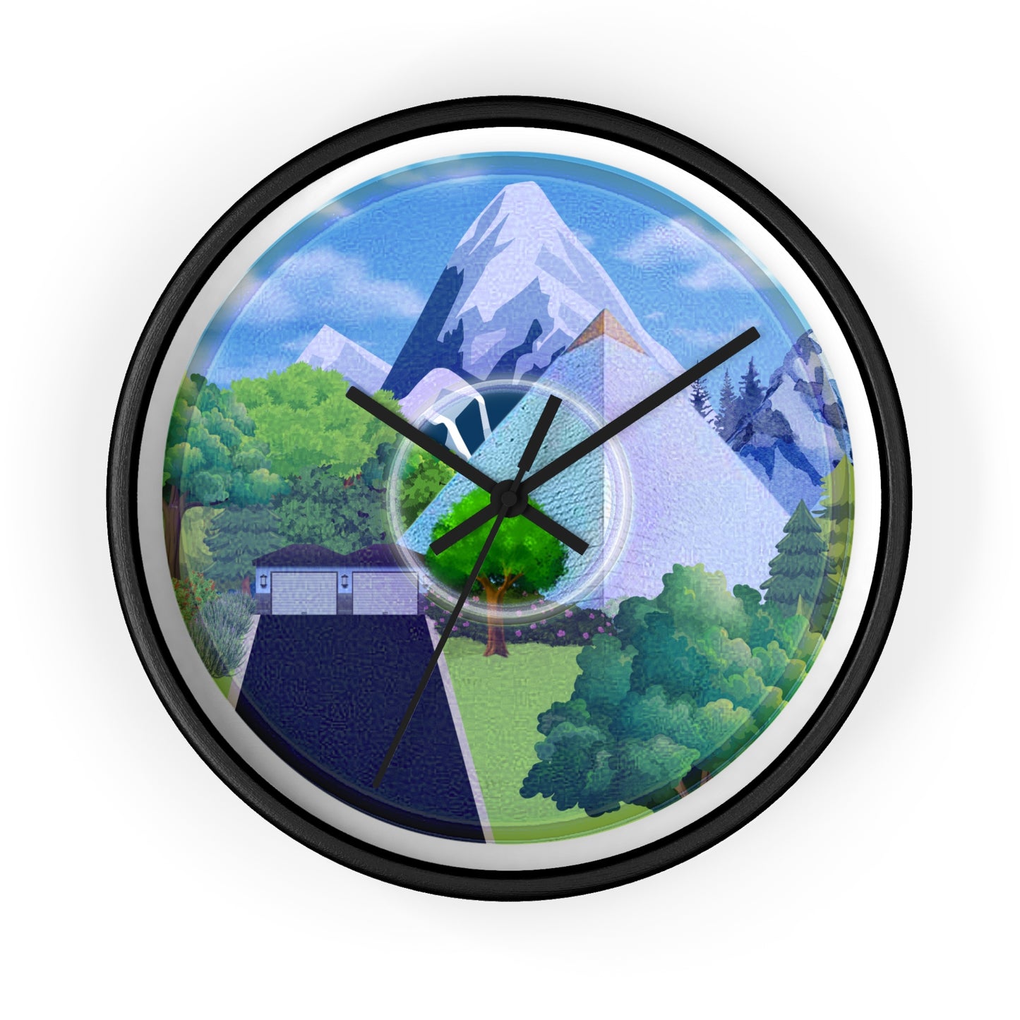 Lumpy Wall Clock - "Mansions of South Park" - variant 2 - blue/green pic donut w/white background