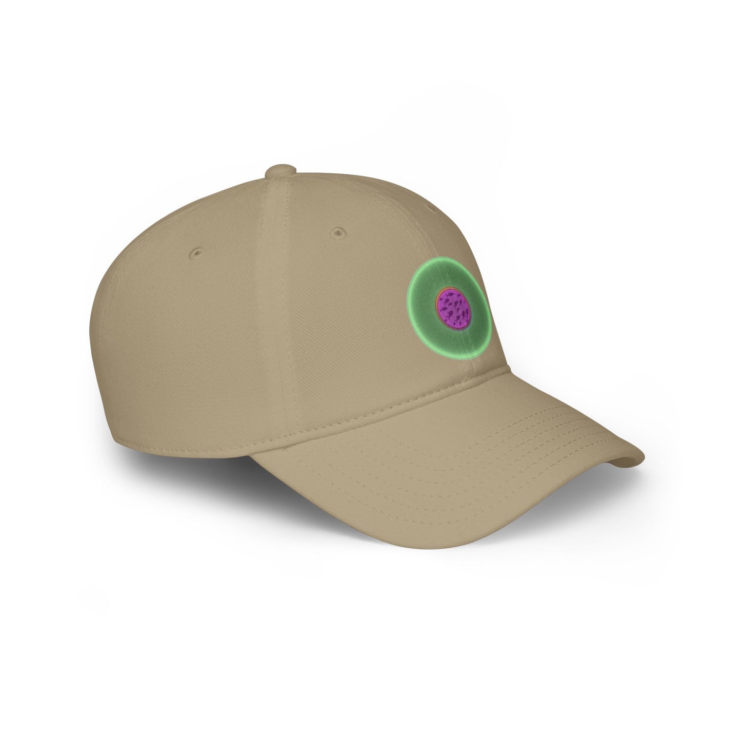 Lumpy Donut Baseball Cap - "Swimming by this Donut Cap" - variant 3 - light green/magenta phatty donut w/