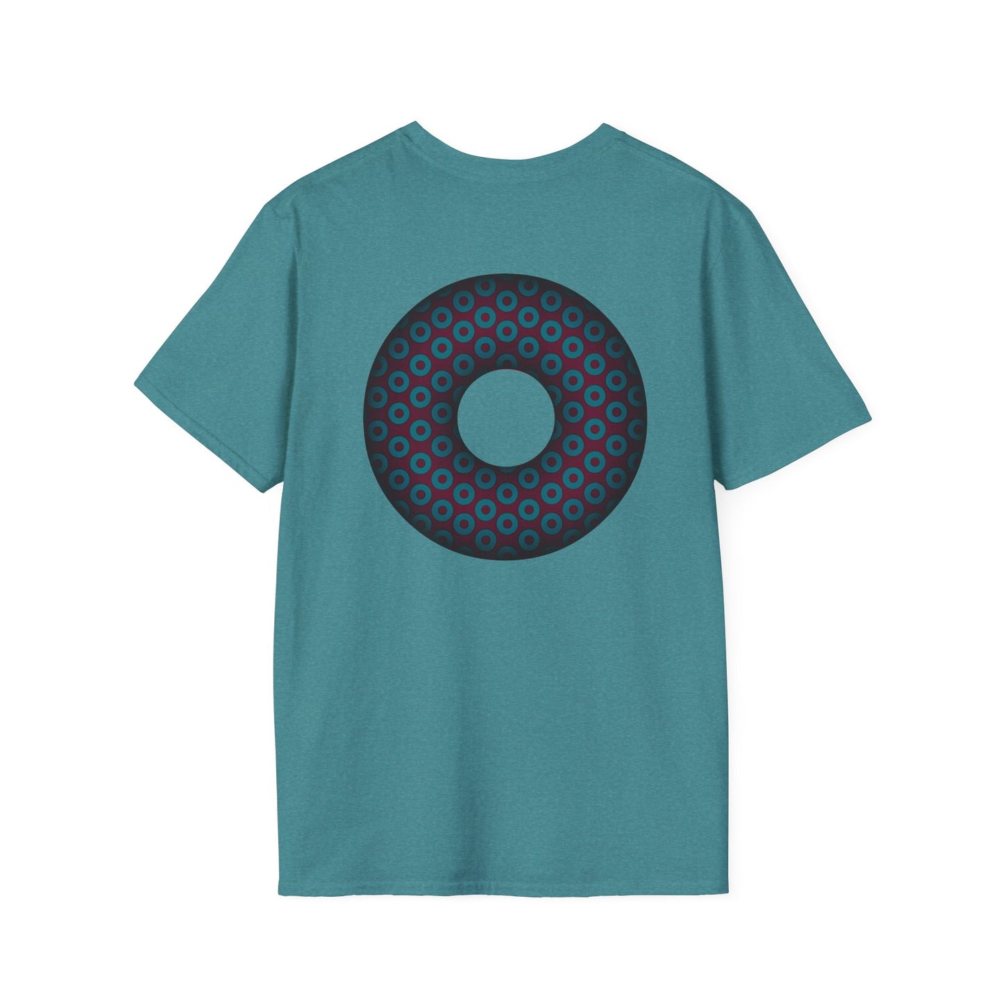 Plain Donuts/Unisex Soft-Style - "Plain Paradoxical Grided Donuts" - dark teal/dark purple donuts