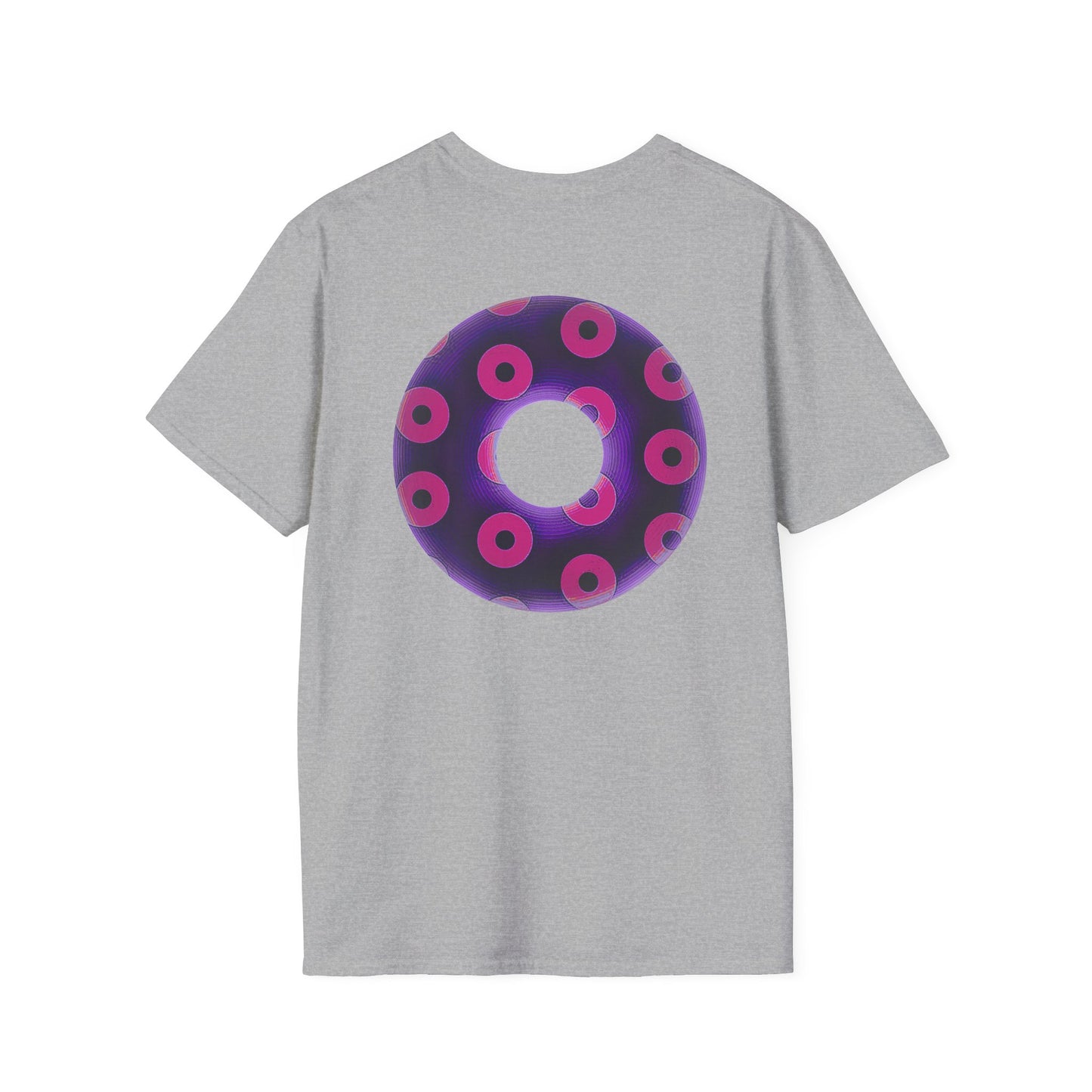 Plain Donuts/Unisex Soft-Style - "Plain Blimpy Paradoxical Donuts" - dark purple/bright magenta donuts
