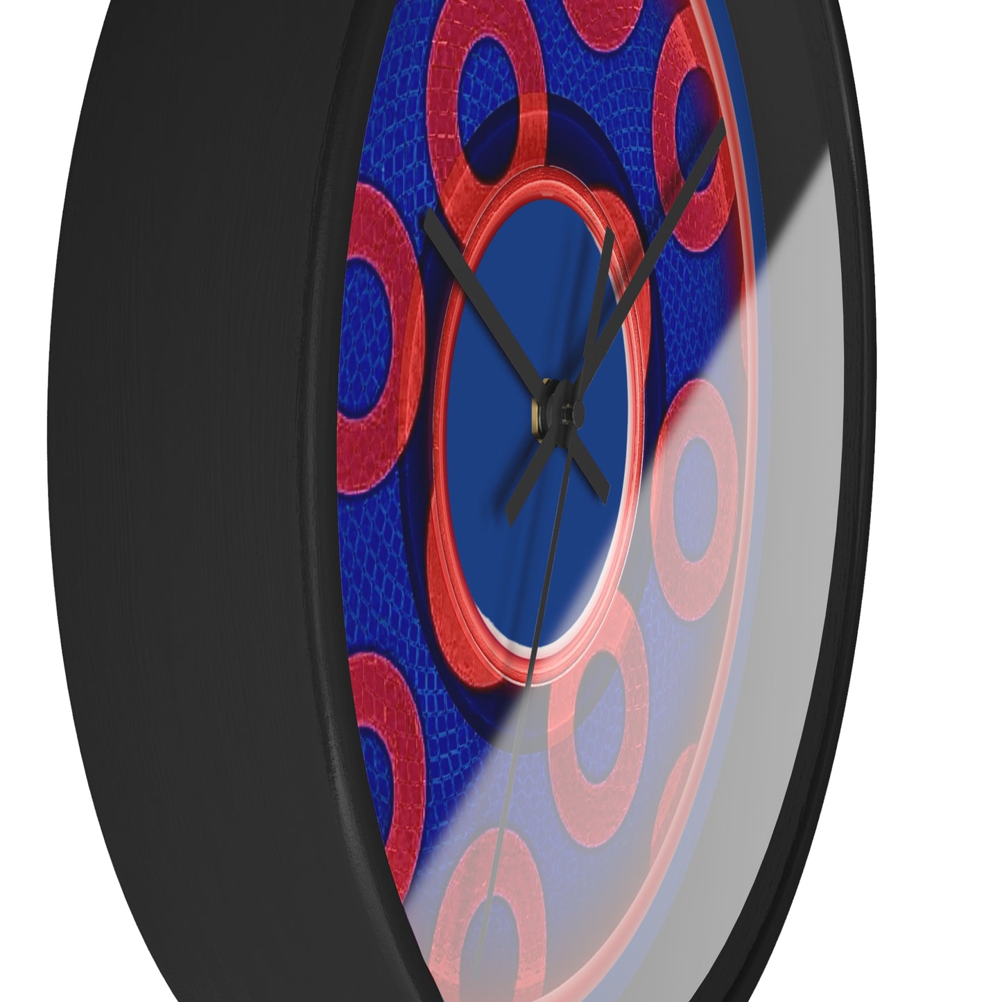 Lumpy Wall Clock - "Rustic Paradoxical Donut" - w/dark blue background