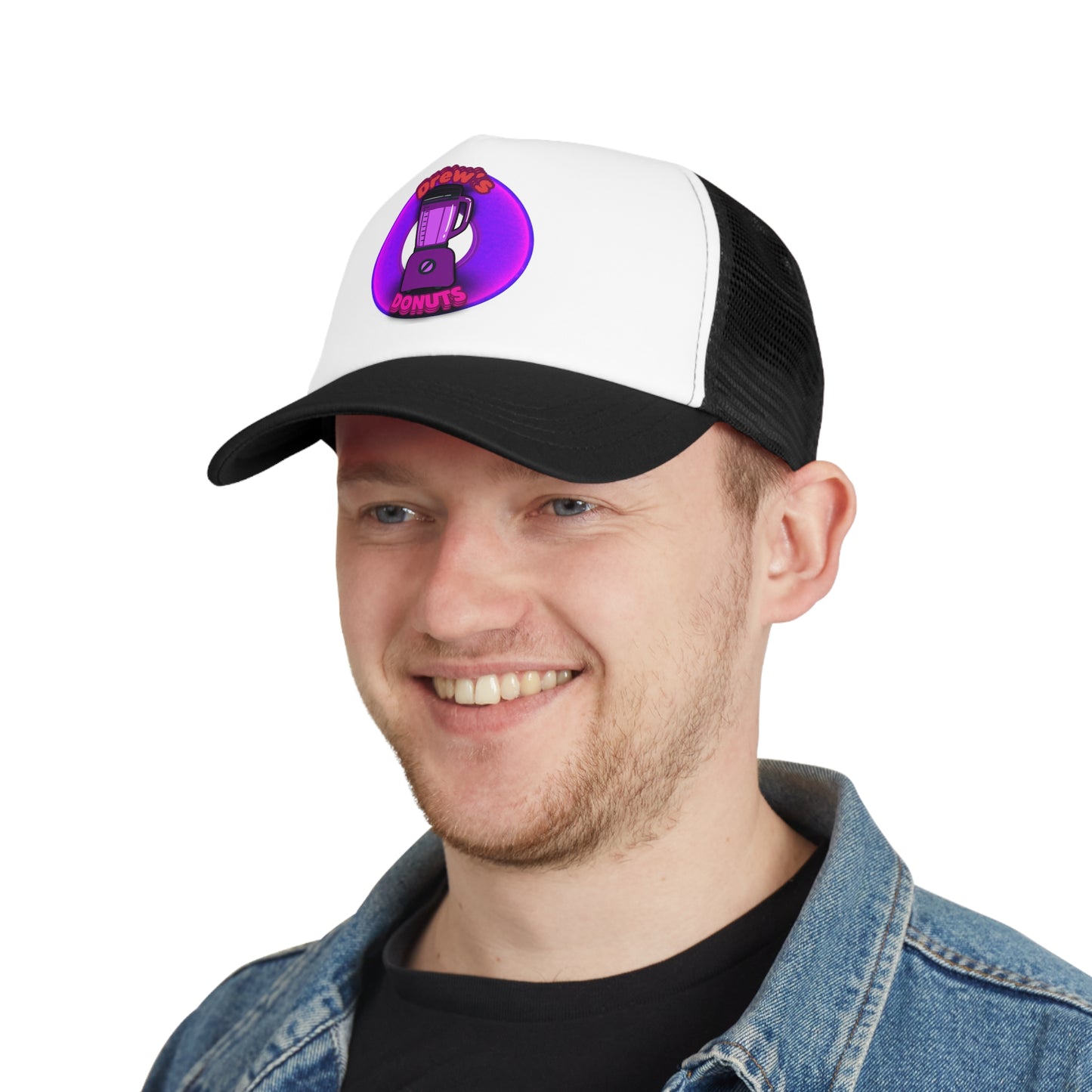 Lumpy Trucker Hat - "Drew's Lumpy Donuts Puréed " - purple donut