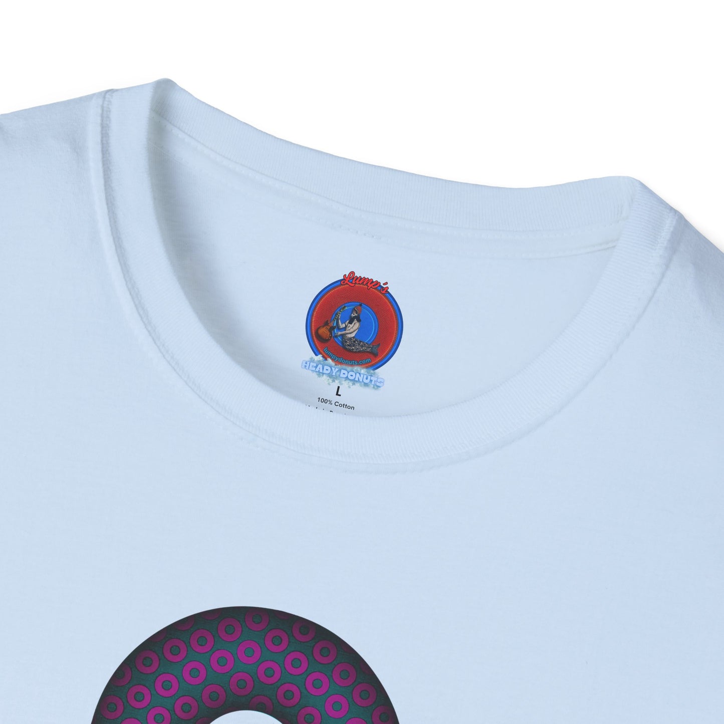Plain Donuts/Unisex Soft-Style - "Plain Paradoxical Grided Donuts" - dark magenta/faded navy donuts