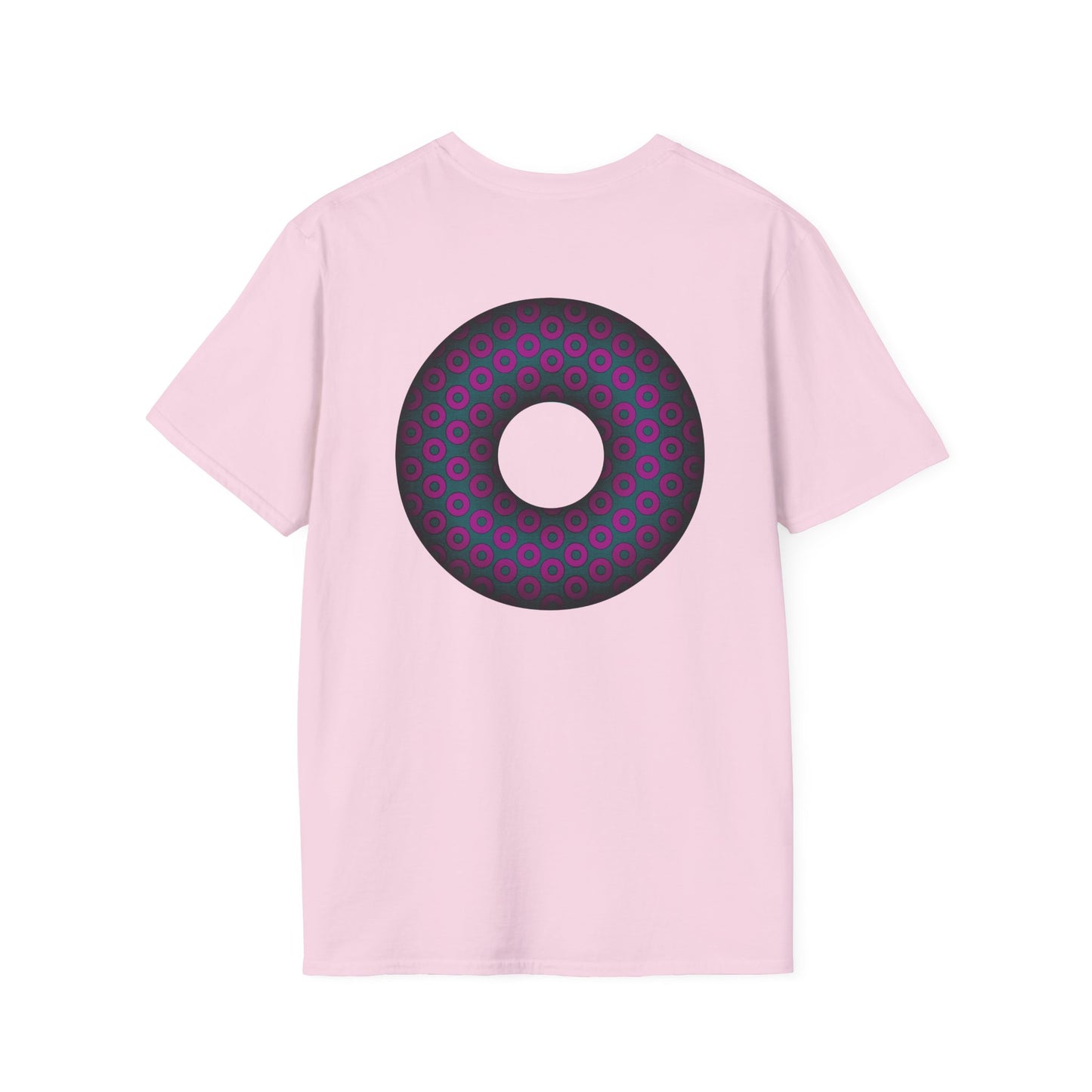 Plain Donuts/Unisex Soft-Style - "Plain Paradoxical Grided Donuts" - dark magenta/faded navy donuts