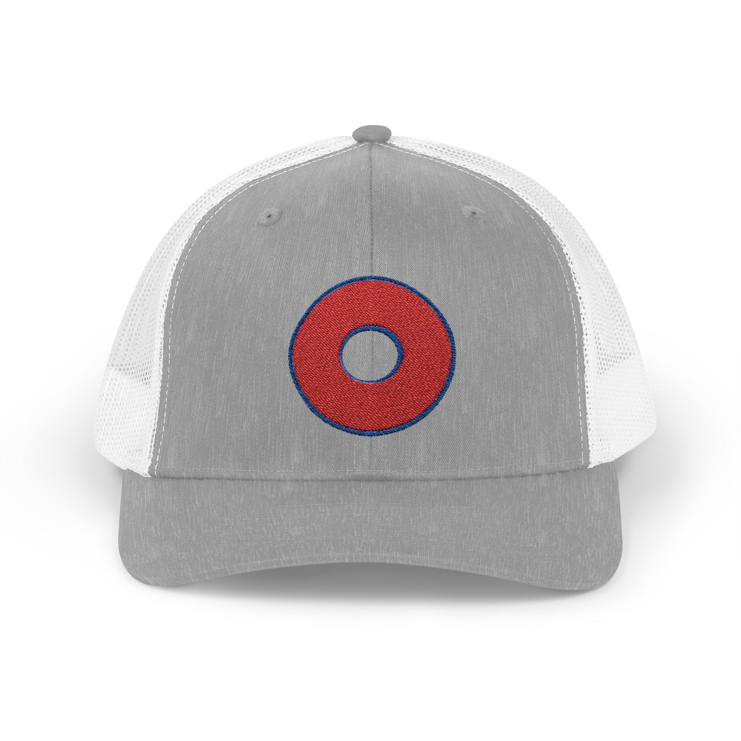 Lumpy Donut Trucker Hat - Red Embroidered Donut