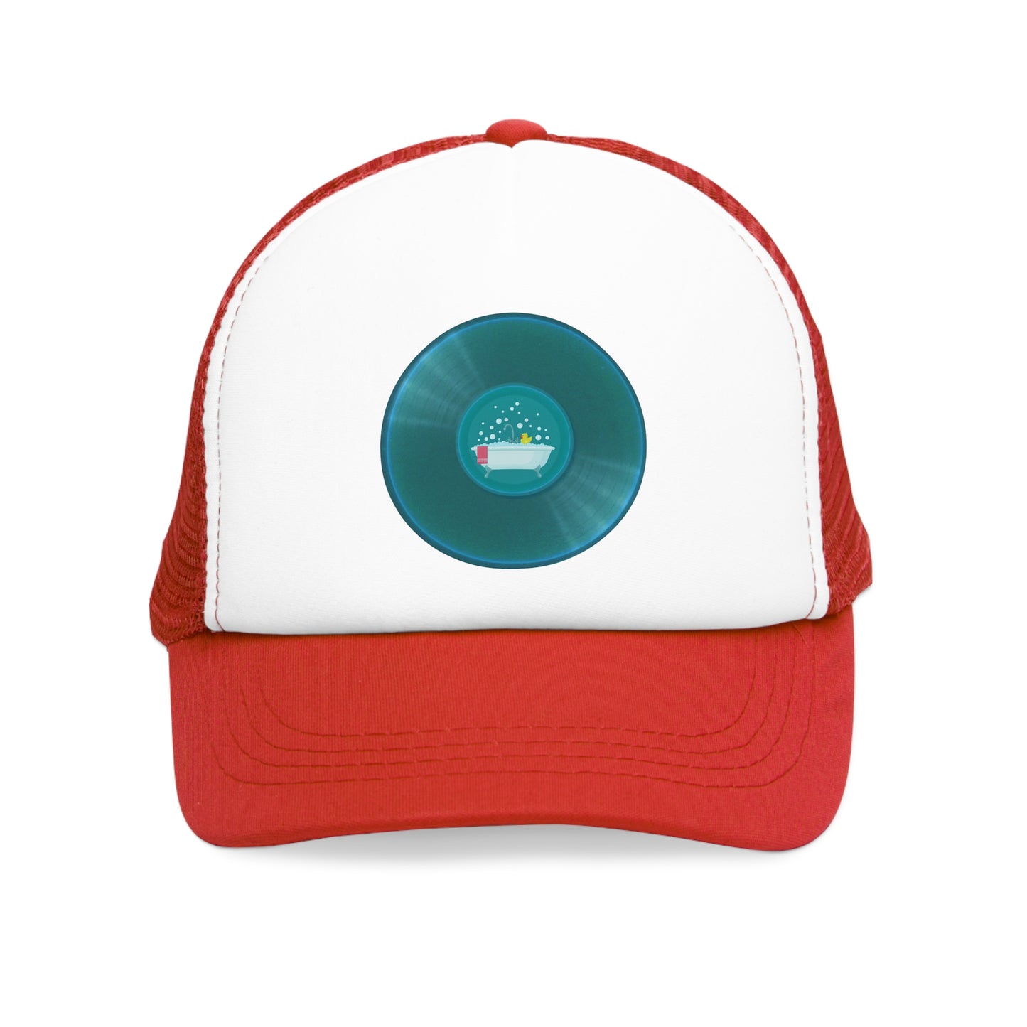 Lumpy Trucker Hat - "Rubber Ducky, You're the One" - teal donut