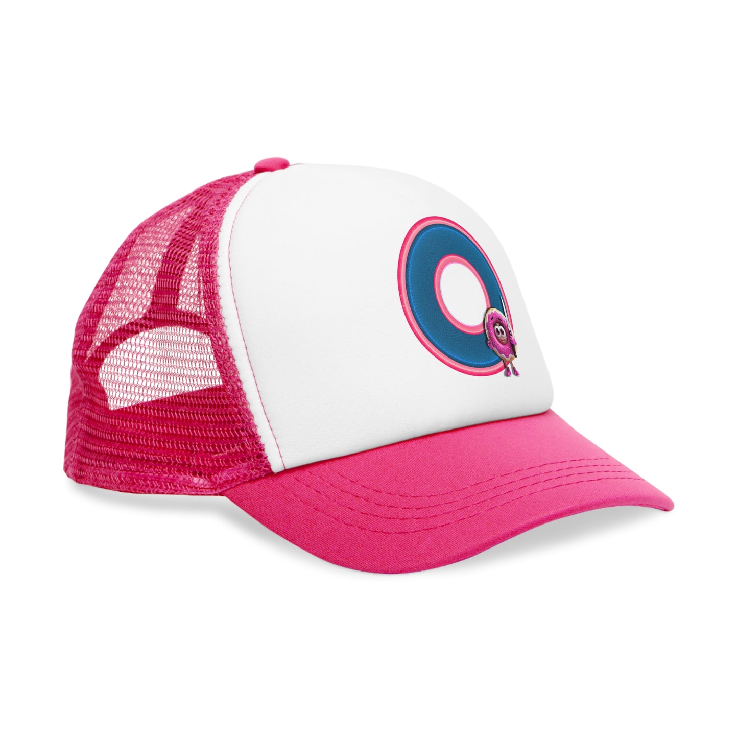 Lumpy Trucker Hat - "My Phriend the Donut" - variant 4 - blue/pink