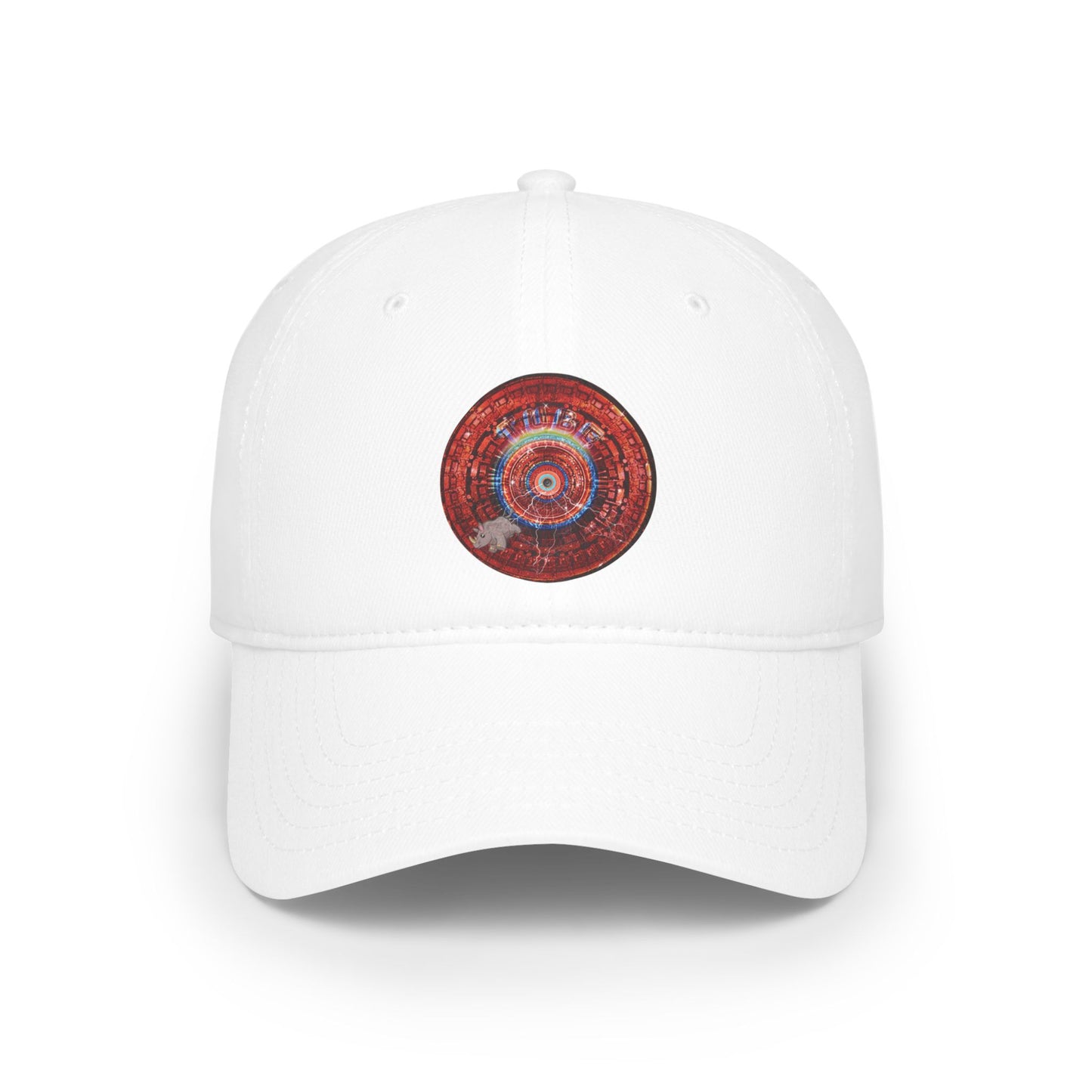 Lumpy Donut Baseball Cap - "Rhinos Do Run From Thunderous Donut Caps" - variant 2 - vivid red tube donut w/