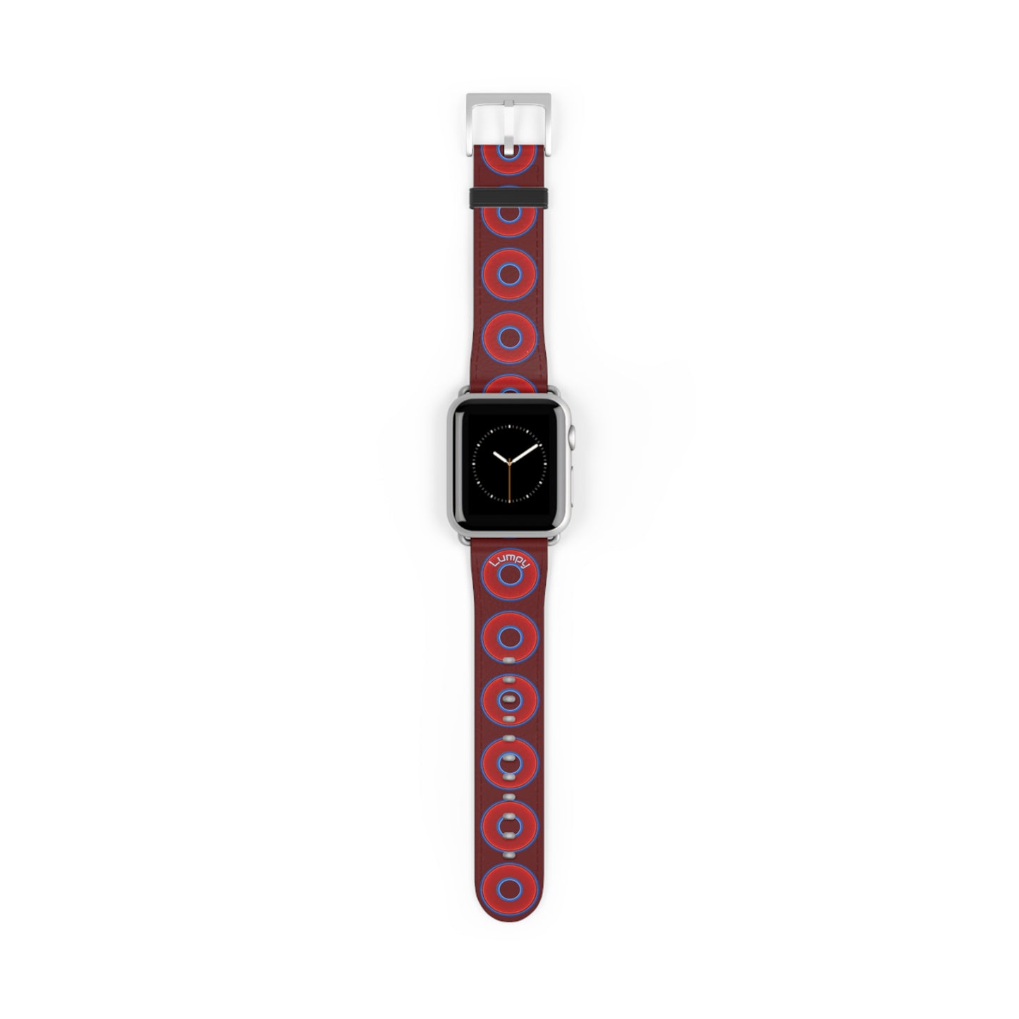 Lumpy Donut Wristband - compatible w/apple watch - red vivid donuts w/dark red background