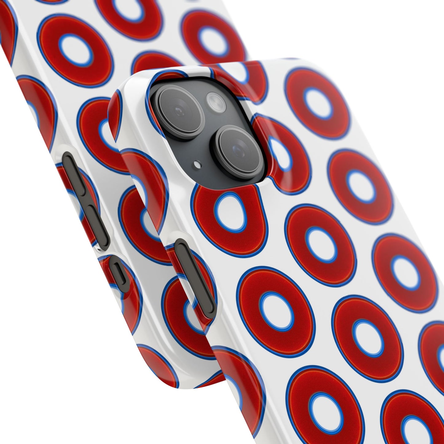 Lumpy Donut Snap Case - red vivid donut print w/white background