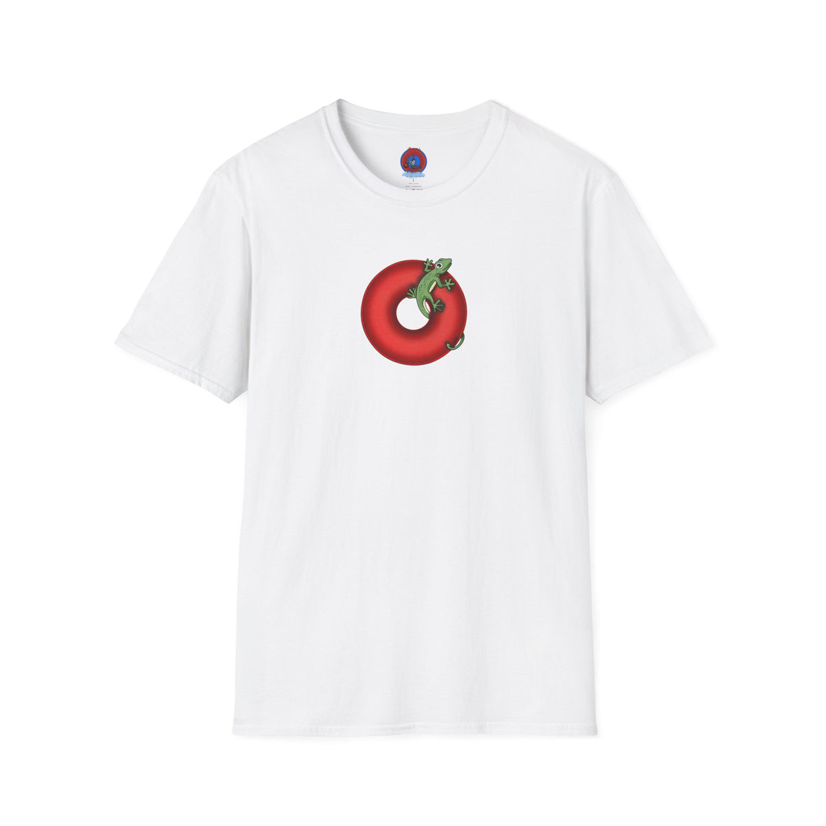 Classic Donut Tee - Unisex Soft-Style - "Practically Extinct Tee Shirt" - plump vivid red donut - variant 1