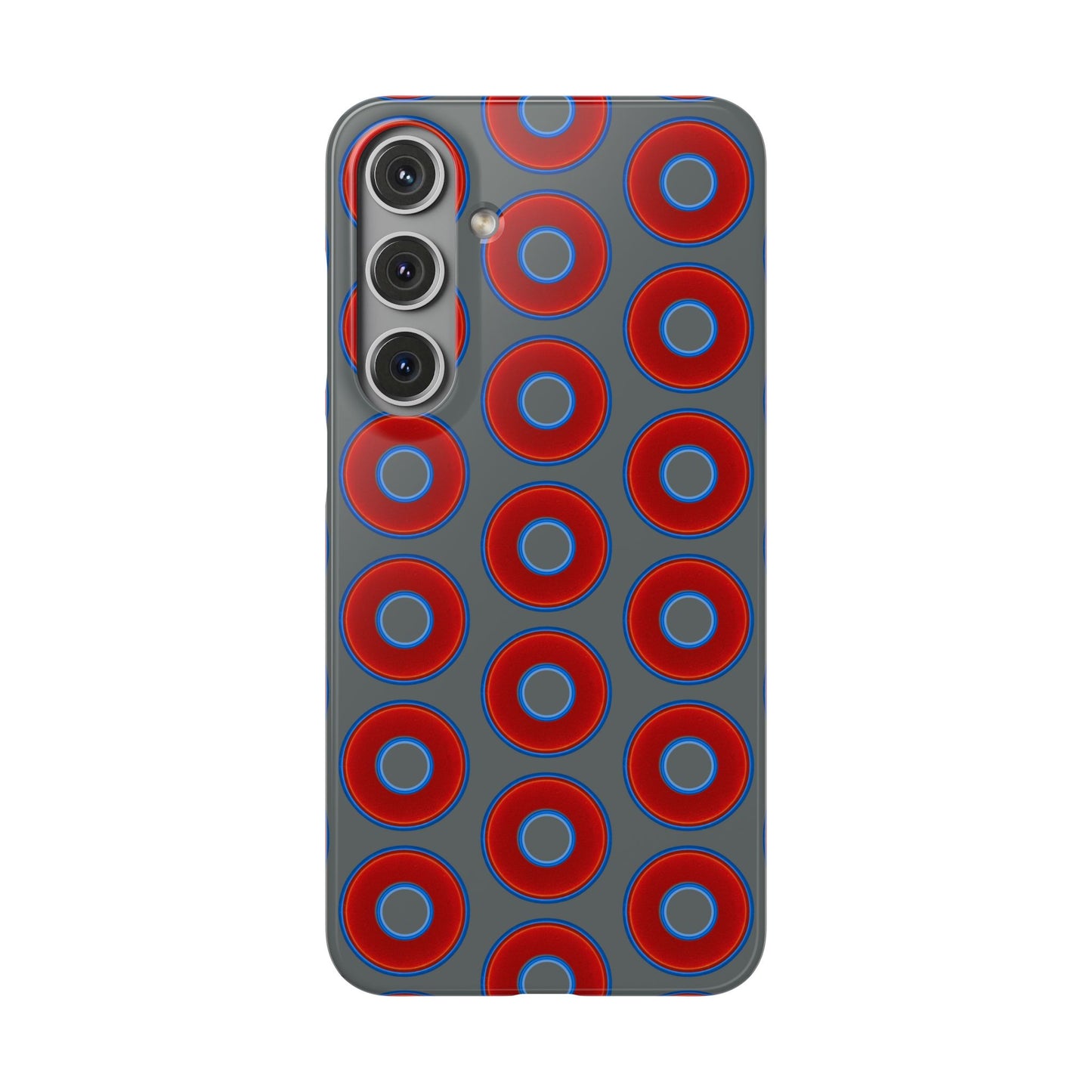 Lumpy Donut Snap Case - red vivid donut print w/dark gray background