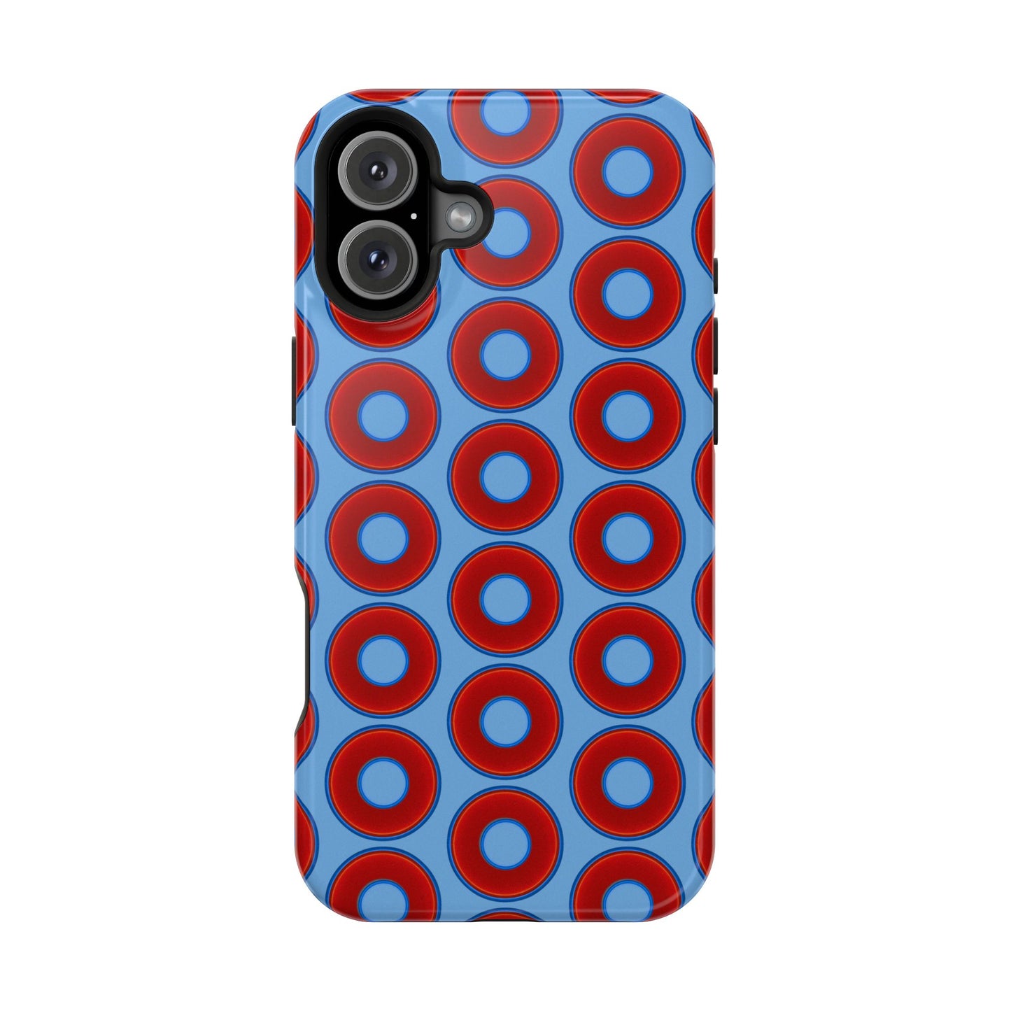 Magnetic Tough Donut Case - red vivid donut print w/light blue background