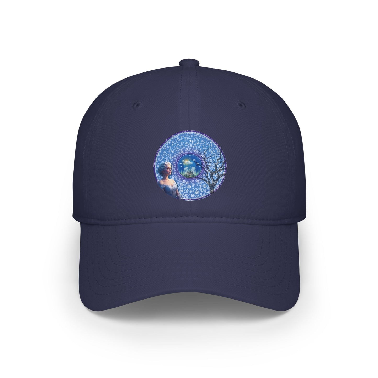 Lumpy Donut Baseball Cap - "The Donut Cap Locked in Glaciers" - vivid blue/purple donut w/