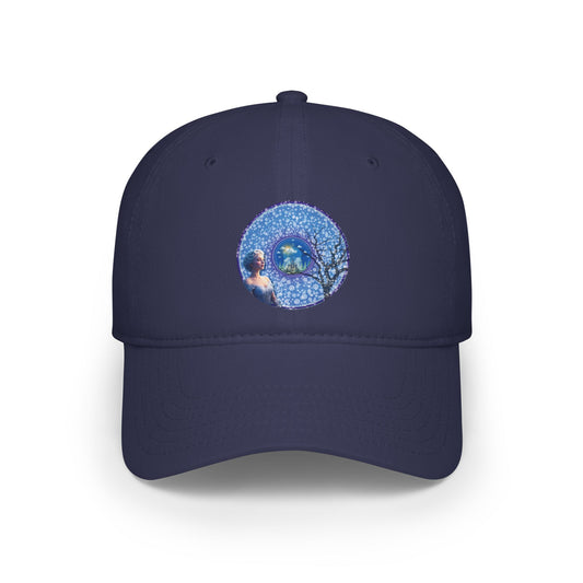 Lumpy Donut Baseball Cap - "The Donut Cap Locked in Glaciers" - vivid blue/purple donut w/