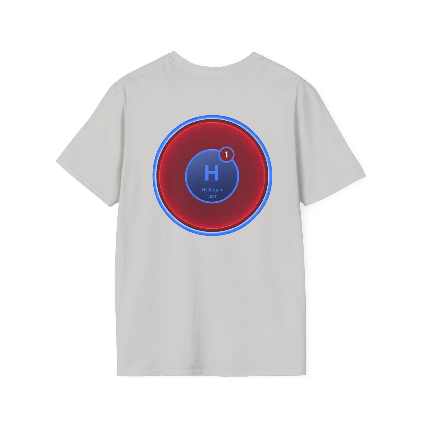 Classic Donut Tee - Unisex Soft-Style - "I am 10% Hydrogen Tee" - vivid red/light blue donut