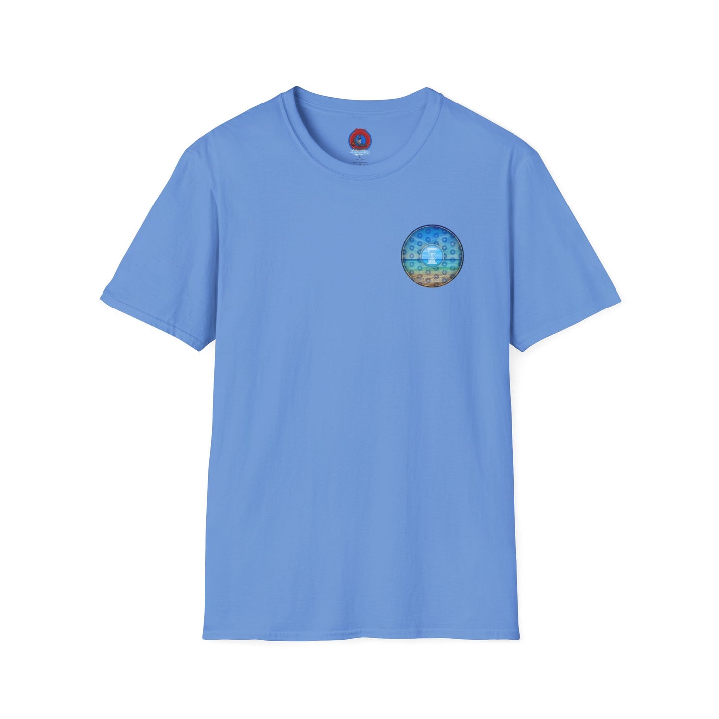 Classic Donut Tee - Unisex Soft-Style - "Still Loading Sand" - vivid blue paradoxical pic donut - variant 2