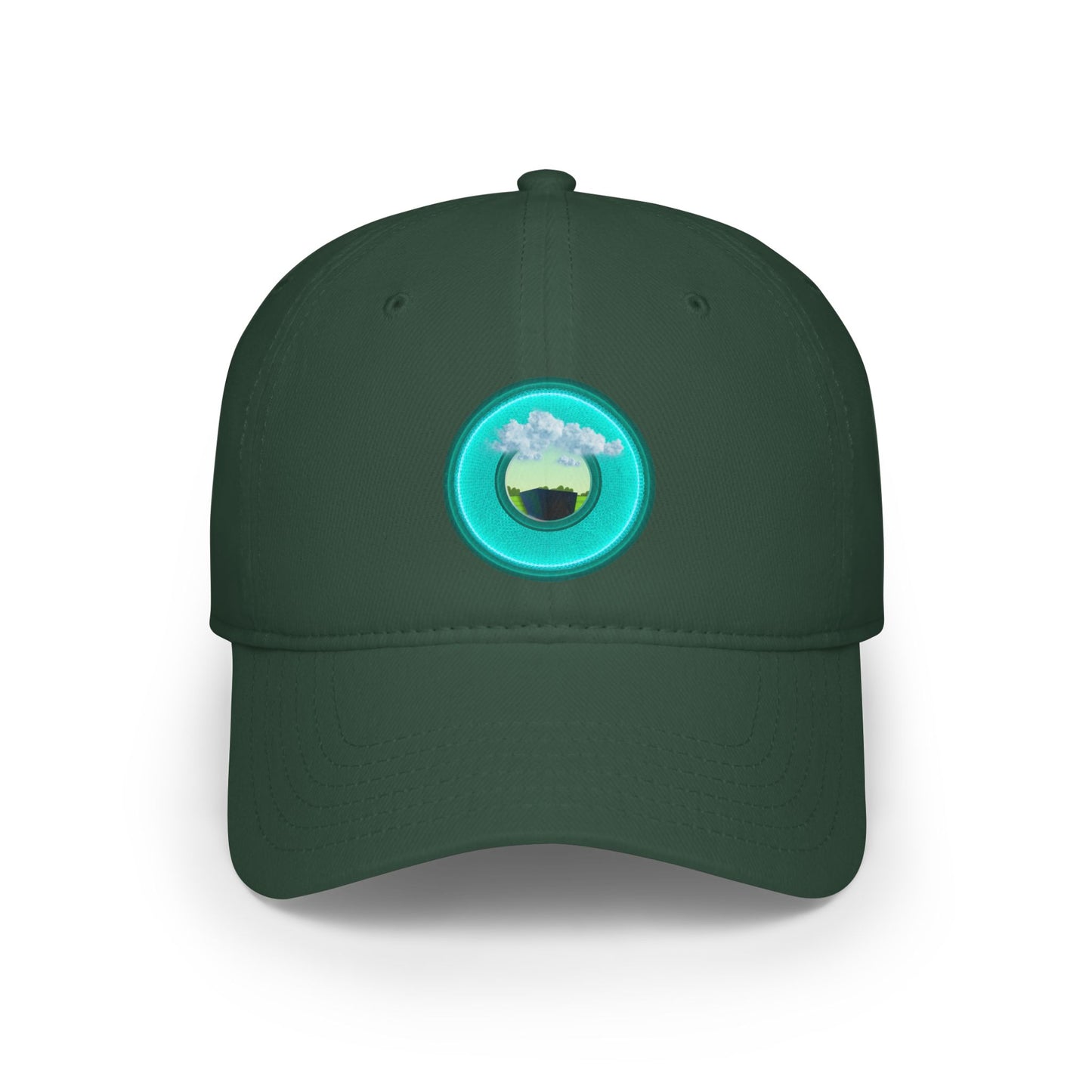 Lumpy Donut Baseball Cap - "Got Rhombus?" - variant 5 - rustic teal donut w/