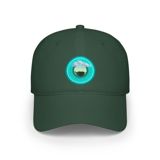 Lumpy Donut Baseball Cap - "Got Rhombus?" - variant 5 - rustic teal donut w/