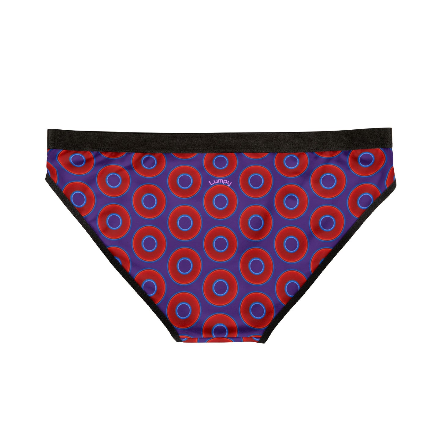 Lumpy Donut Underwear - vivid red donut print w/purple background