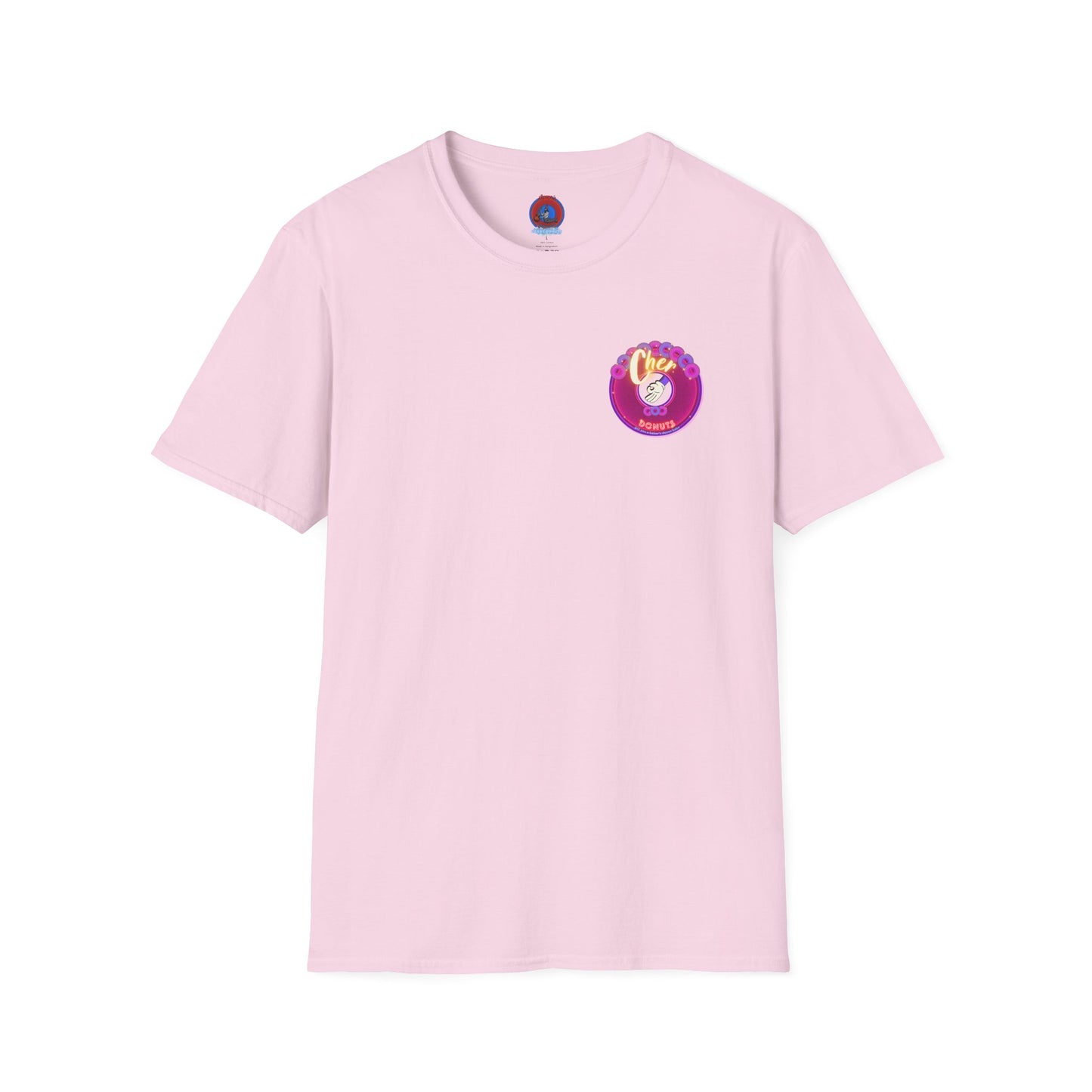 Classic Donut Tee - Unisex Soft-Style - "Cher-ing is Caring" - series 1.0  - variant 2 - magenta donut - [*charitable donut]