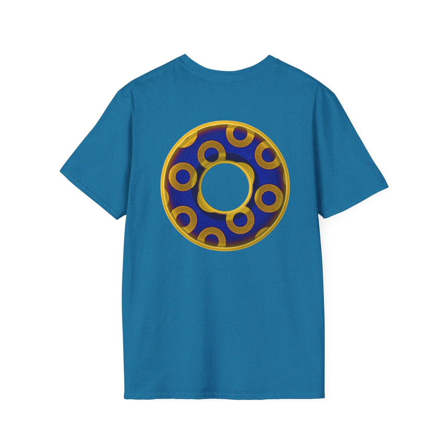 Plain Donuts/Unisex Soft-Style - "Plain Rustic Paradoxical Donuts" - yellow/dark blue donuts