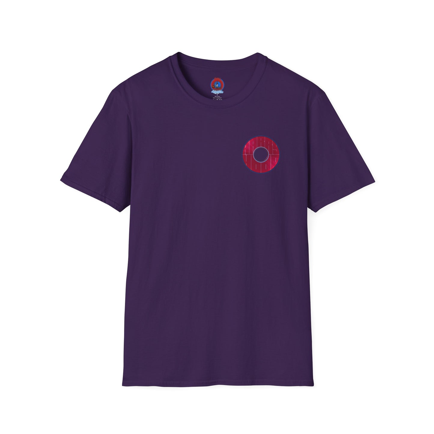 Classic Donut Tee - Unisex Soft-Style - "Harry Left His Donut Shirt" - series 1.0  - variant 1 - red/magenta donut - w/hole