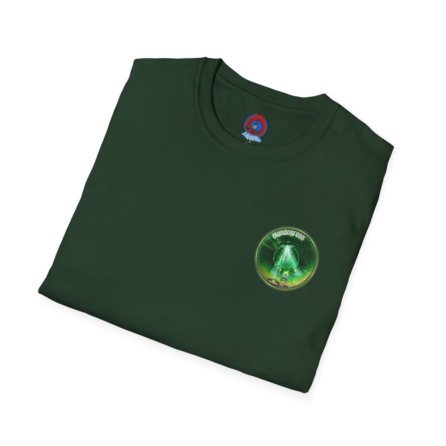 Classic Donut Tee - Unisex Soft-Style - "Close Encounters of the Delaware kind - Mondegreen Donut"  " variant 2 - green donut
