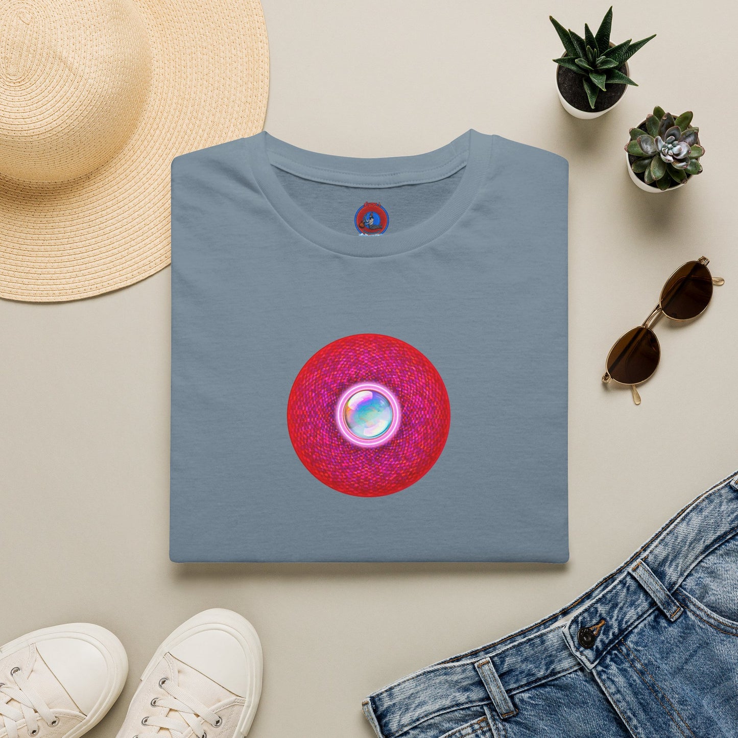 Classic Donut Tee - Unisex Soft-Style - "The Crystal Ballers Donut' - magenta pixilated donut