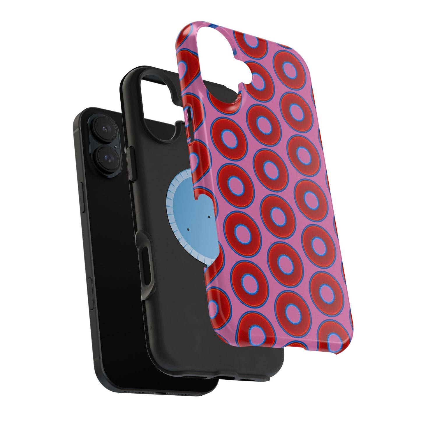 Magnetic Tough Donut Case - red vivid donut print w/pink background