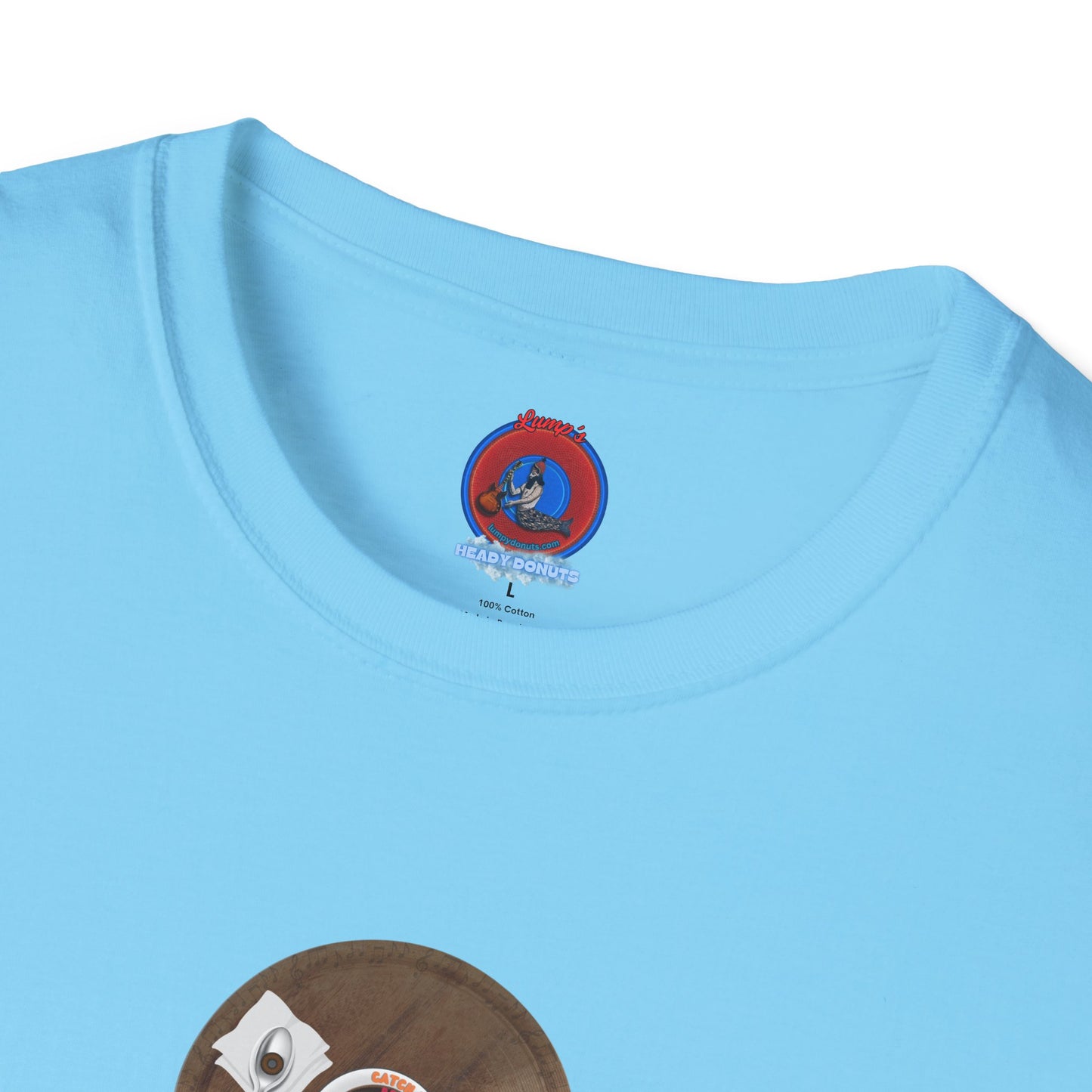 Coffee Traders Tee - Unisex Soft-Style - "Columbia House CDs " - paradoxical donut - variant 1 - coffee front/logo back