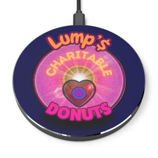 The Flow - Wireless Lumpy Donut Chargers - "Lump's Official Charitable Donut" - vivid magenta donut - [*charitable donut]
