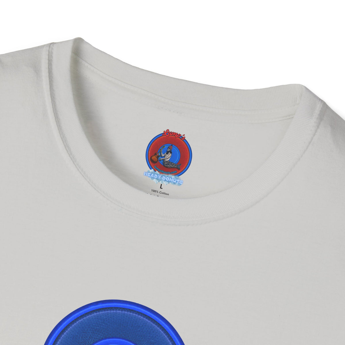 Classic Donut Tee - Unisex Soft-Style - "Cats: The Donut" - rustic blue/blue donut - variant 2