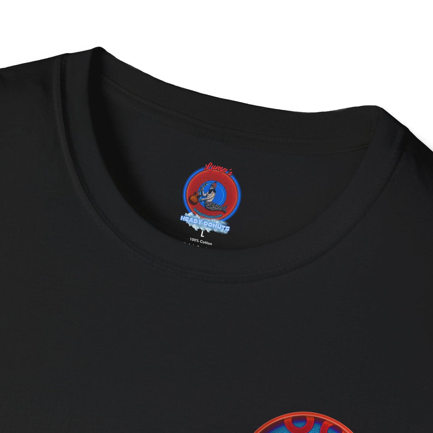 Classic Donut Tee - Unisex Soft-Style - "We All Scream It's ICE Cream" - blue/red rustic paradox donut
