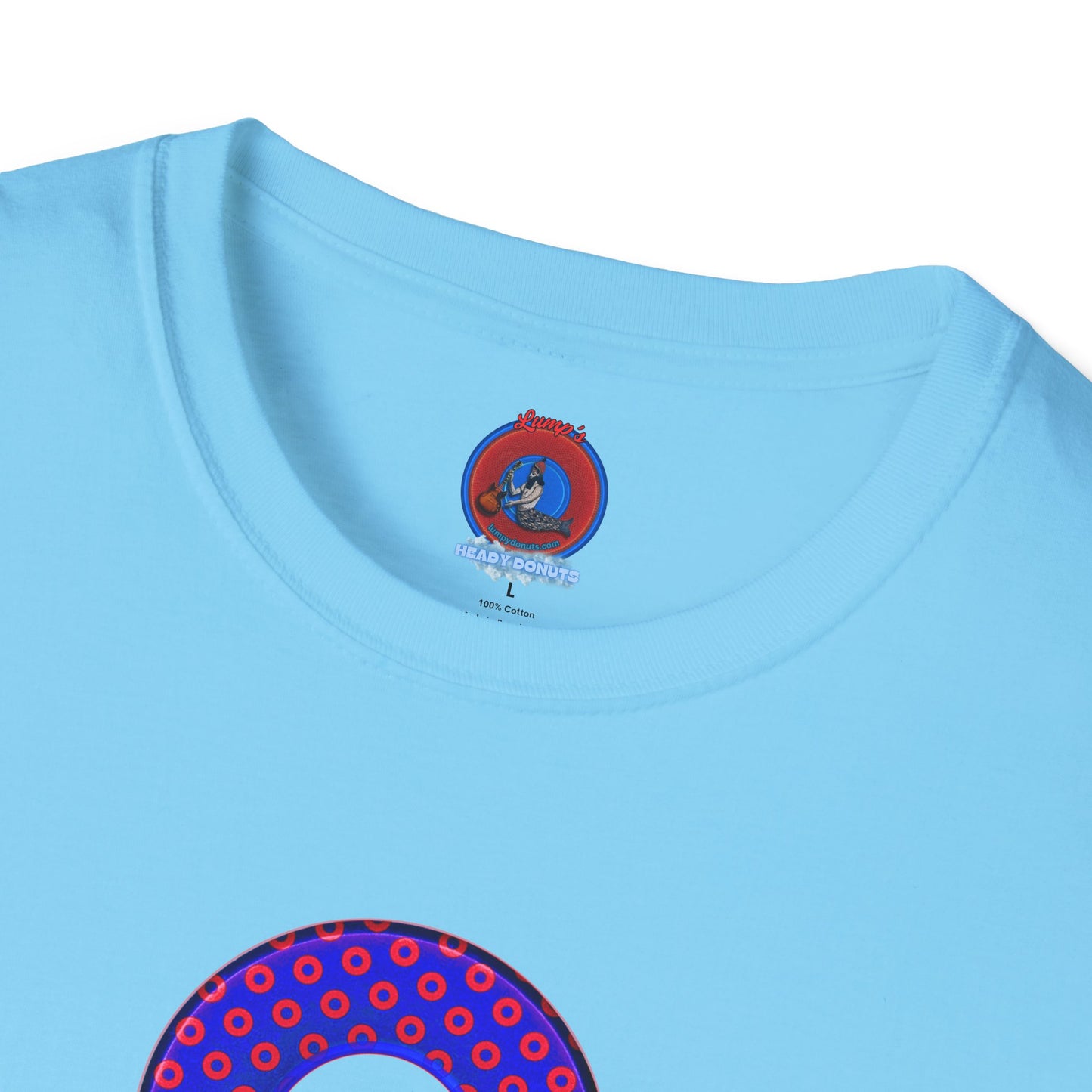 Plain Donuts/Unisex Soft-Style - "Plain Electric Paradoxical Donuts" - dark royal blue/red donuts