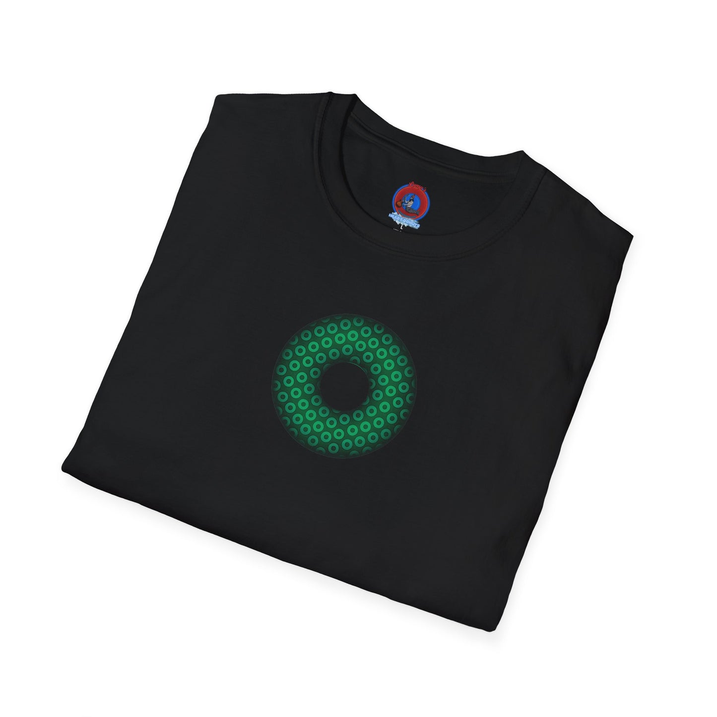 Plain Donuts/Unisex Soft-Style - "Plain Paradoxical Grided Donuts" - green/dark green donuts