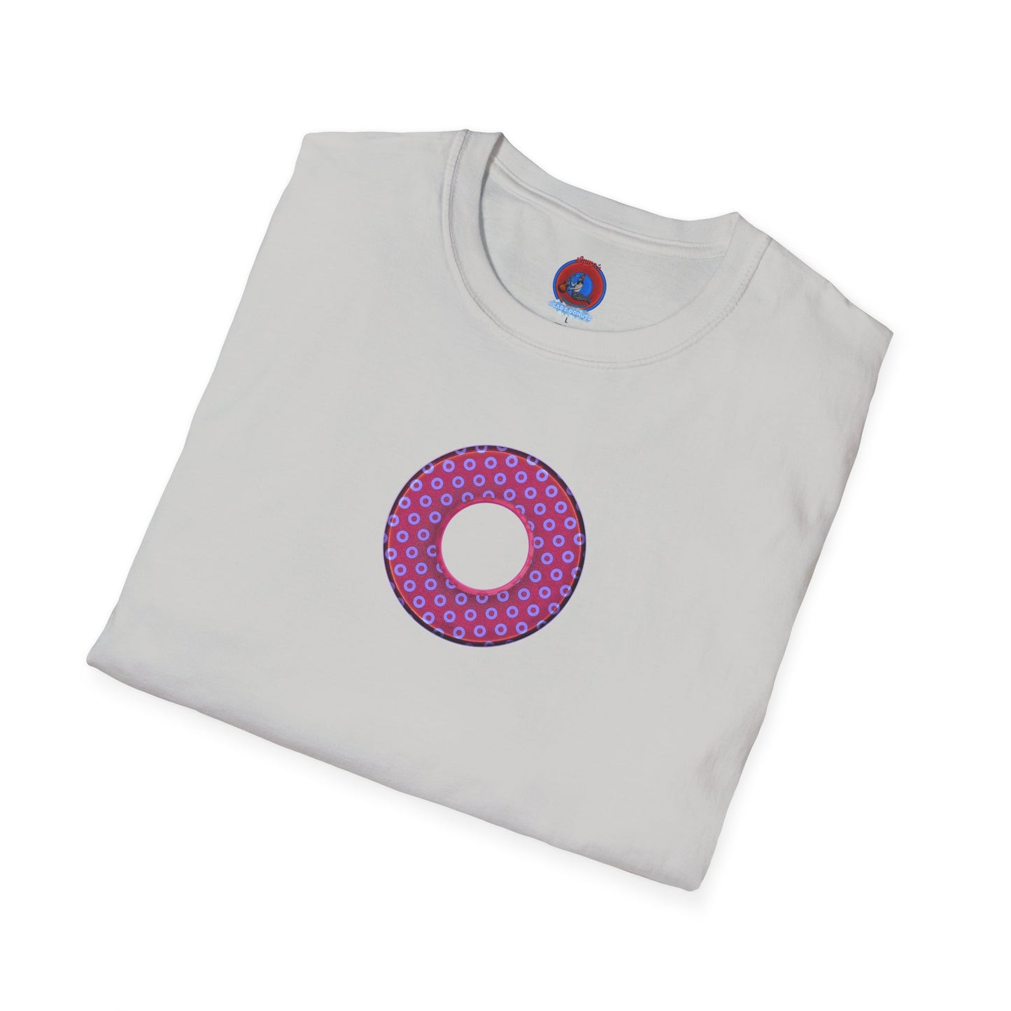Plain Donuts/Unisex Soft-Style - "Plain Electric Paradoxical Donuts" - light purple/magenta donuts