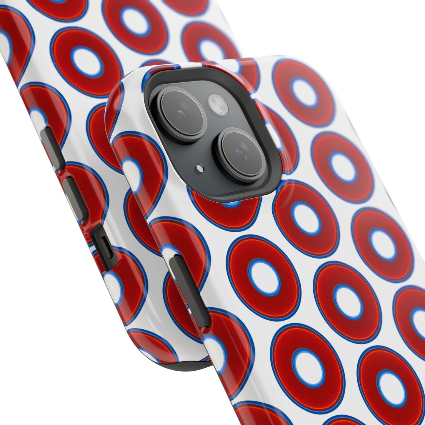 Magnetic Tough Donut Case - red vivid donut print w/white background