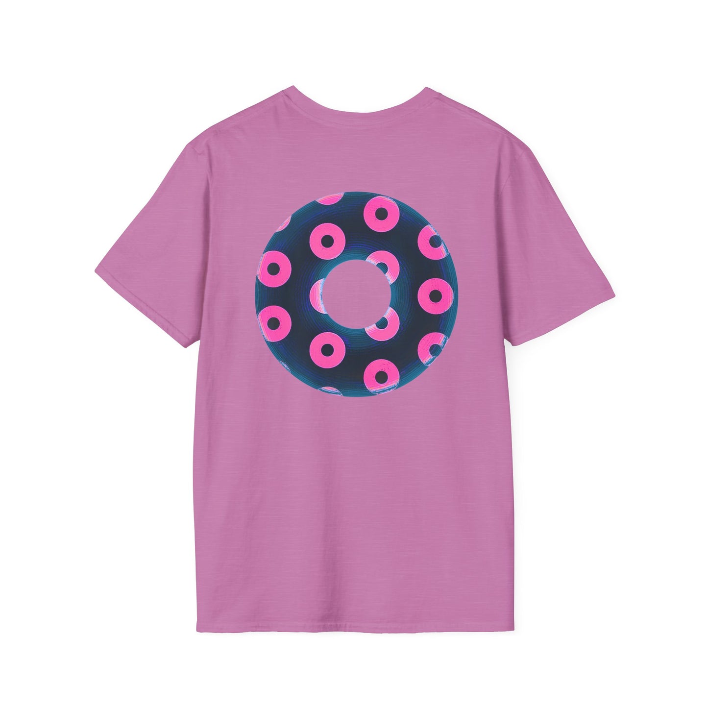 Copy of Plain Donuts/Unisex Soft-Style - "Plain Blimpy Paradoxical Donuts" - dark steel blue/vivid magenta donuts