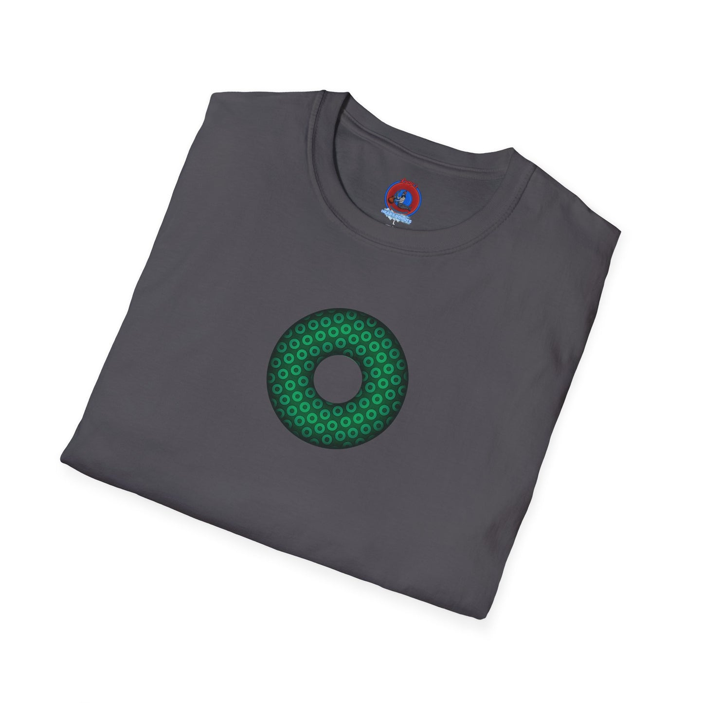 Plain Donuts/Unisex Soft-Style - "Plain Paradoxical Grided Donuts" - green/dark green donuts
