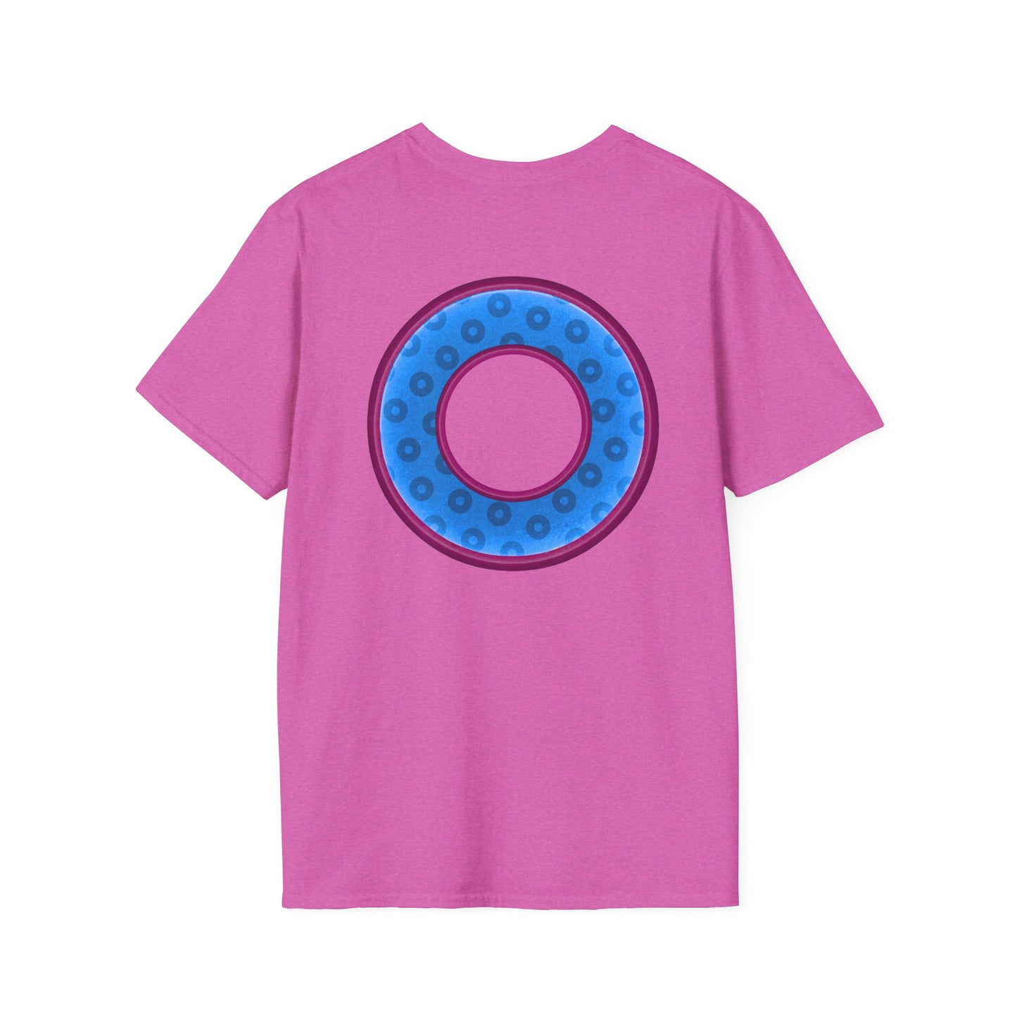 Plain Donuts/Unisex Soft-Style - "Plain Wide Mouthed Paradoxical Donuts" - light blue/dark magenta donuts