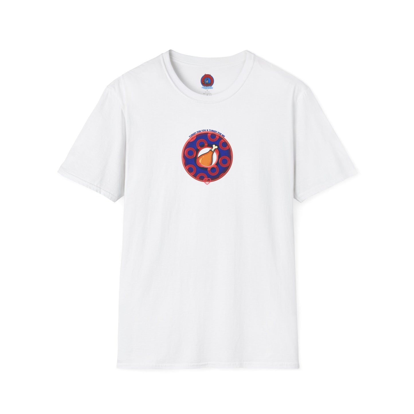 Classic Donut Tee - Unisex Soft-Style - "Turducken Donut Madness" - blue/red rustic paradox donut - holiday edition